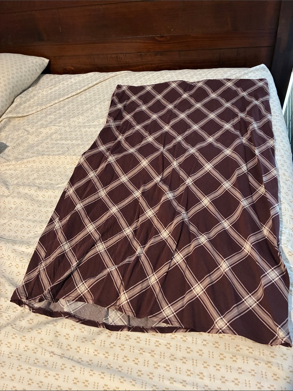 torrid Plum Plaid Maxi Skirt with White Windowpane